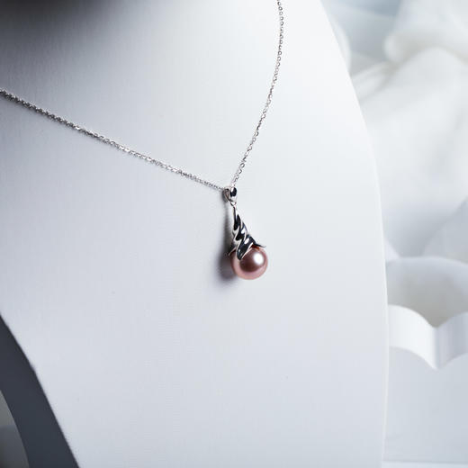 紫色淡水珍珠螺旋吊坠 DZG123 商品图2