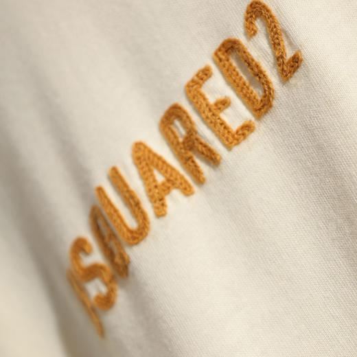 DSQUARED2 男士字母徽标刺绣棉质圆领短袖T恤 淡黄色 S74GD1542 D20108 171 商品图3