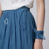 【林栖设计小店】植物染色|植物蓝手工流苏腰绳苎麻2026春新款宽松半身裙1961140 商品缩略图2