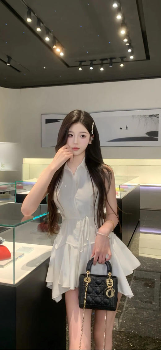 Dior 三格 黑金 羊皮 戴妃包 商品图3