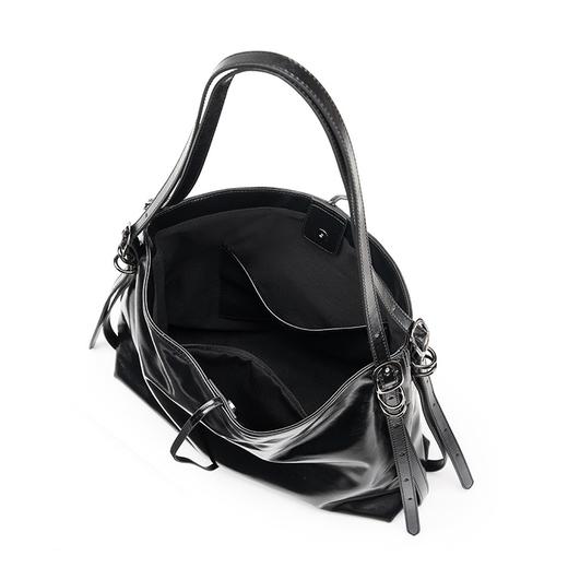 登白DENGBAI 亮面牛皮单肩包小众慵懒Hobo女包5222 商品图5