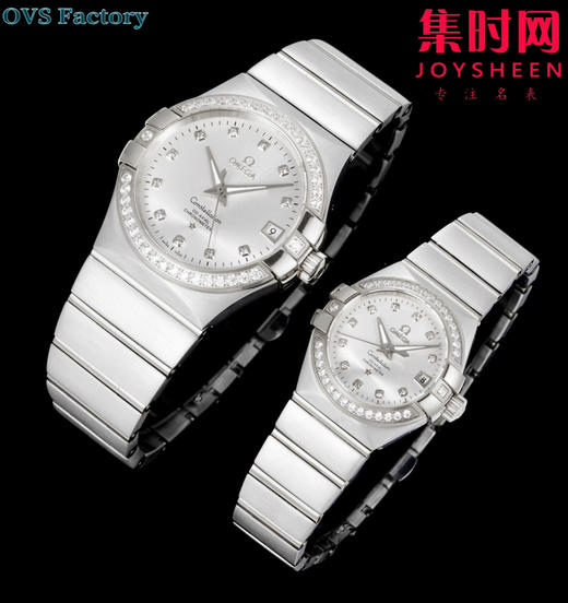 经典传承，卓越新生——欧米茄OVS星座情侣系列 情侣机械腕表 对版摆轮带砝码螺丝 双T黑摆轮 表盘尺寸：男款38mm 女款27mm 商品图3