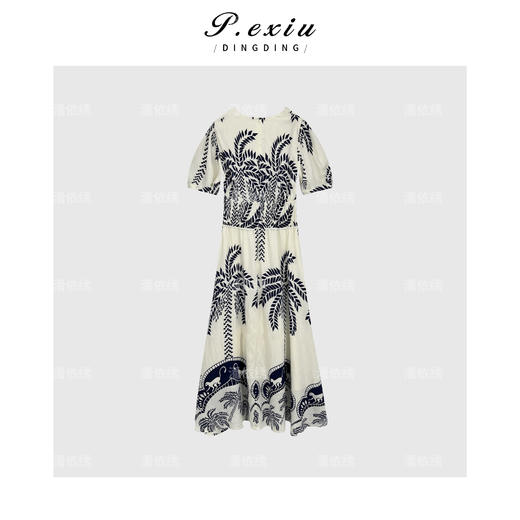 04-1潘依绣丁丁宠粉优雅法式名族风系带连衣裙Q12011 商品图1