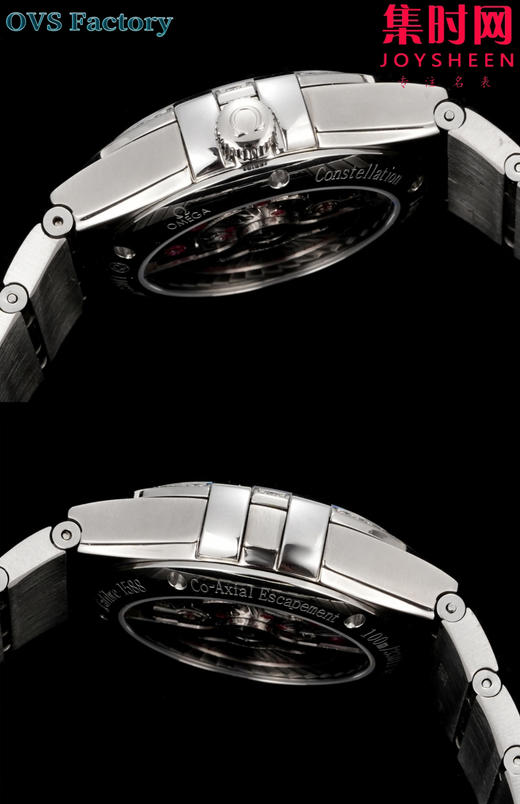 经典传承，卓越新生——欧米茄OVS星座情侣系列 情侣机械腕表 对版摆轮带砝码螺丝 双T黑摆轮 表盘尺寸：男款38mm 女款27mm 商品图7