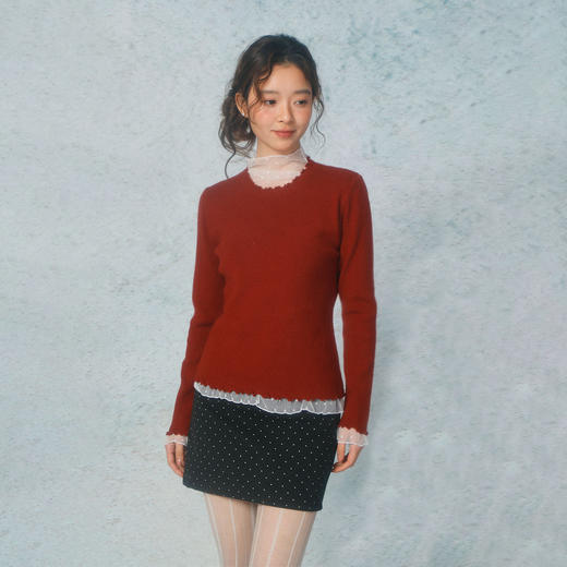 蕾丝拼接高领打底衫-纪念日百货门店同款169293865 商品图5