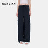 HERLIAN 2026年春季新品波点翻腰设计直筒长裤女士休闲工装裤 商品缩略图0