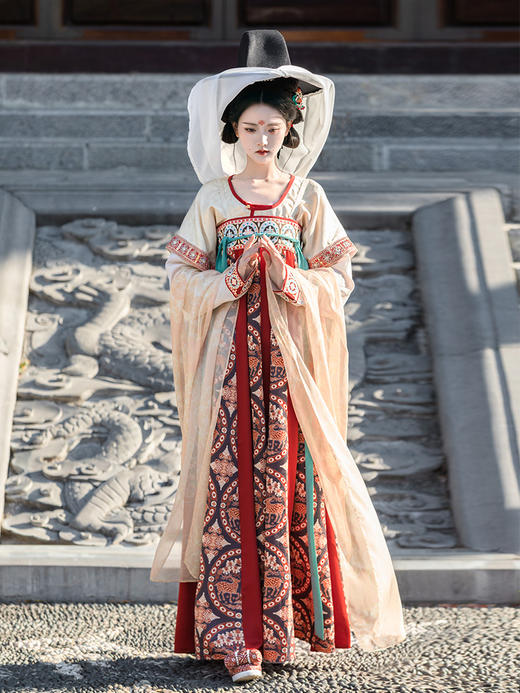 【重回汉唐三彩】正品原创齐胸襦裙套装披帛姐妹闺蜜装唐制汉服女 商品图2