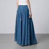 【林栖设计小店】植物染色|植物蓝手工流苏腰绳苎麻2026春新款宽松半身裙1961140 商品缩略图3