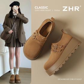 ZHR【6CM厚底】复古勃肯鞋女2026春季百搭轻便休闲鞋增高乐福鞋女