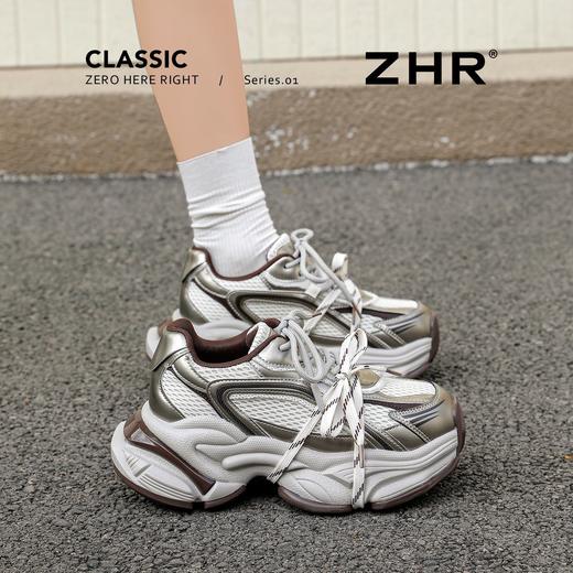 【卢昱晓同款】ZHR厚底老爹鞋女2026春季新款复古内增高运动鞋子 商品图5