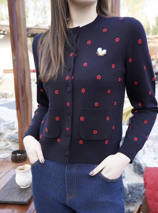 新品直接亏杀 小禾 女士 马上封侯 绵羊毛针织开衫 紧密纺 双面织 商品图2