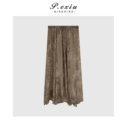 04-3潘依绣丁丁宠粉高级感复古印花半身裙Q18392 商品图0