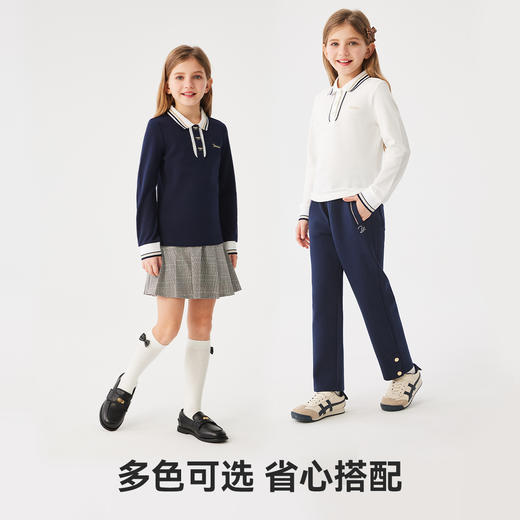 【英氏】【120-170】女童春秋POLO衫长袖T恤 商品图4
