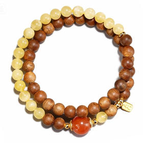 鸿运当头沉香木蜜蜡手串