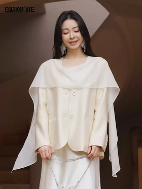 【门店同款】ENJOY春季“柔光芳序”网纱披肩光感西装 169452061