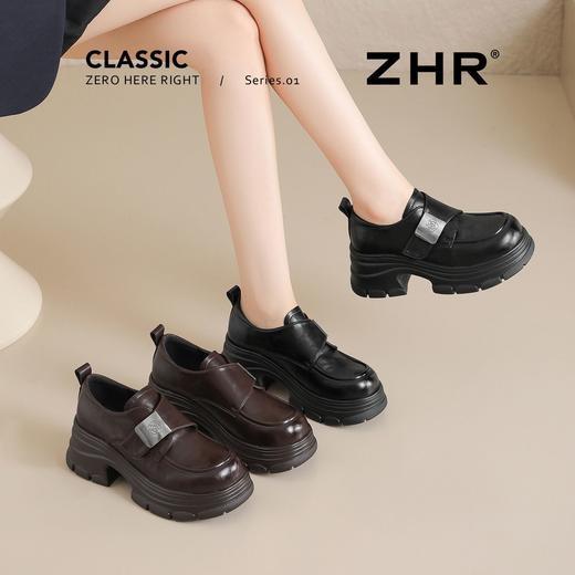 ZHR则则增高6.5cm复古英伦单鞋女鞋2026新款舒适百搭魔术贴乐福鞋 商品图6