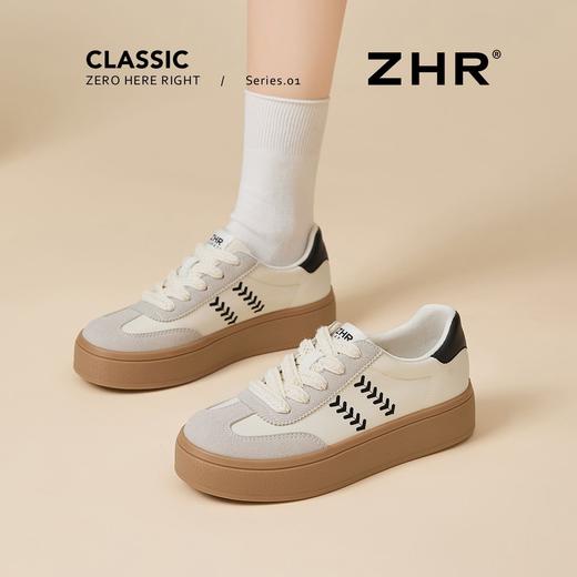 ZHR复古麦穗德训鞋女2026新款春季厚底增高休闲鞋百搭巨好看板鞋 商品图1