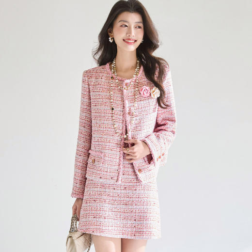 「预售」「高货sh」全新升级【铂金会员413/天猫559/差价146】(99709)洛诗琳重工花纱亮片粗花呢外套2026春季新款气质小香风外套女 商品图0