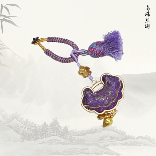 【2月12号停发26号恢复】NANSONGSILK/NS新中式无金属材质宋锦新款非遗葫芦挂件双面招财挂坠吊坠Y16F54001Z南宋 商品图2