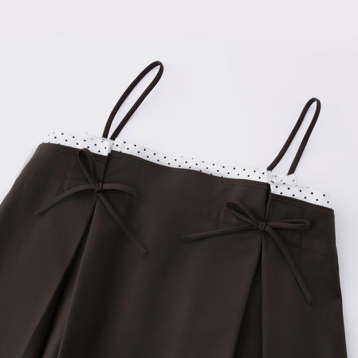 HERLIAN 2026年春季新品蝴蝶结抽褶设计吊带抹胸A字连衣裙 商品图3