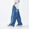 【代发】蓝汽水男童长裤青少年阔腿宽松直筒牛仔裤子海军蓝 商品缩略图4