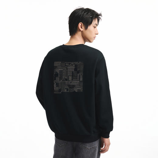 GXG男装26春季创意方块建筑简约百搭日常休闲亲肤男式圆领卫衣K&C 商品图5