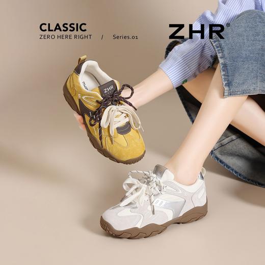 ZHR则则经典复古撞色阿甘鞋女春季新款潮流轻便休闲鞋百搭德训鞋 商品图2