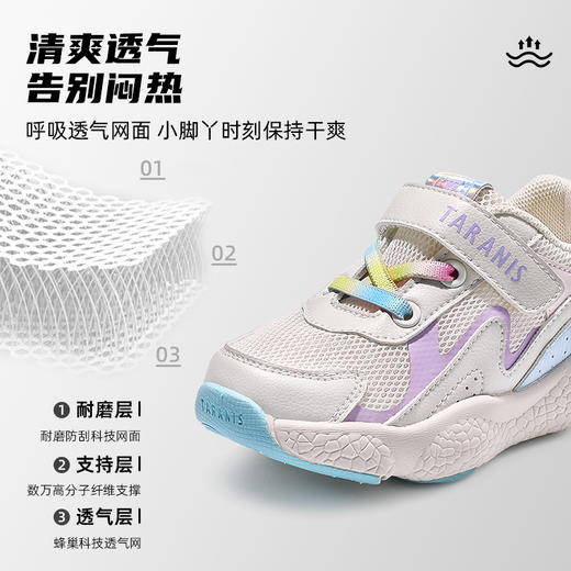 泰兰尼斯春款小童段超轻爆米花大底运动鞋T01X3A2535 商品图3