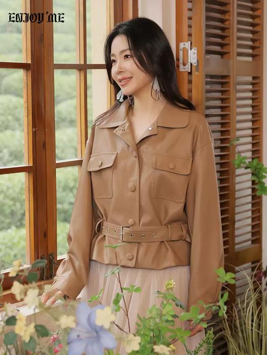 【门店同款】ENJOY春季“柔光芳序”纱半裙皮衣套装 169452037 商品图1