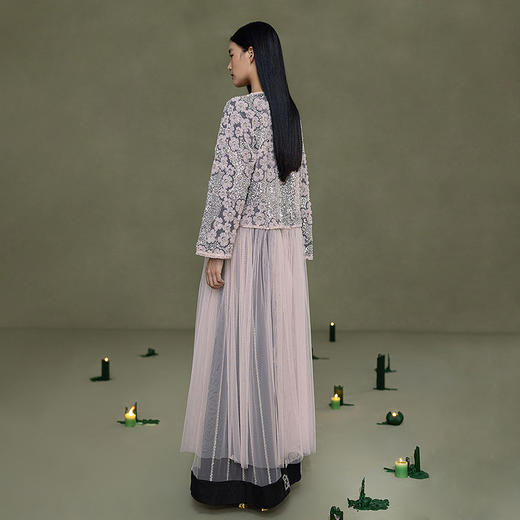 【林栖设计小店】法式刺绣|花朵珠片拼网纱国风2026早春新款衬衣1961028 商品图4