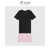 04-1潘依绣丁丁宠粉简约时髦圆领短袖撞色拼接连衣裙Q1941 商品缩略图0