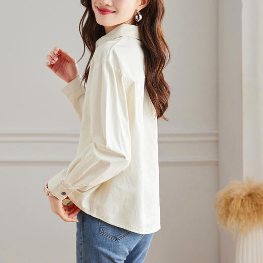 马球刺绣蓝衬衫/精梳棉衬衣｜百搭有型，入春显瘦的秘密武器 商品图5