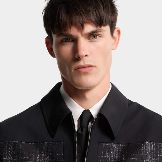 DSQUARED2 男士格纹图案牛仔外套 黑色 S74AM1681 S40320 900 商品图4