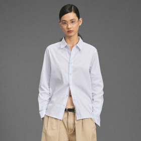 GOODBAI 新款刺绣logo宽松翻领长袖衬衫女