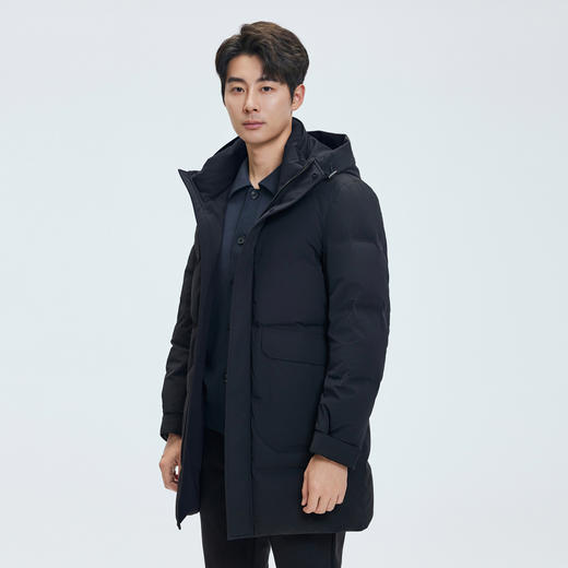 【门店同款&鸭绒】圣得西25年冬季连帽中长款羽绒服保暖男士外套 商品图1