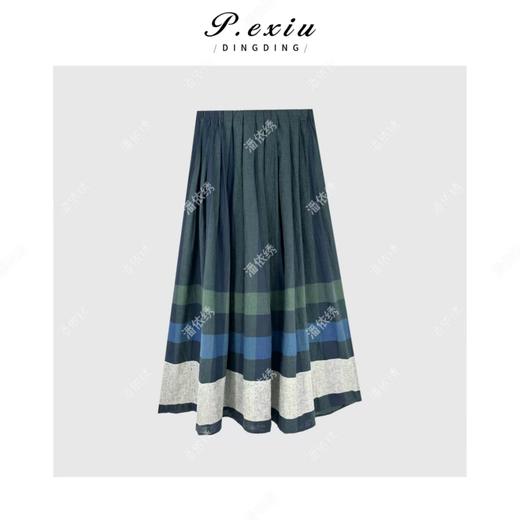 04-3潘依绣丁丁宠粉韩系不规则格纹松紧腰半身裙Q84545 商品图1