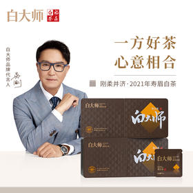 白大师福鼎白茶2021年寿眉老白茶高山茶叶礼盒装送礼小方片210g