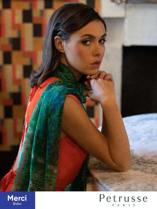 【贝图丝 x 奥德赛博物馆合作款】莫奈 · Harmonie 睡莲池  真丝长巾 商品图2