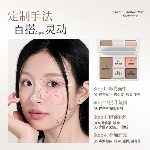 【新品上市】美诺塑颜面部综合盘眼影盘无痕便携早八妆细腻哑光 商品图5