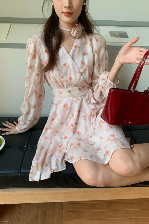 amadella 甜美浪漫玫瑰花碎花收腰连衣裙 22279 商品图4