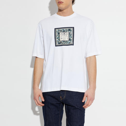 DSQUARED2 男士徽标印花棉质圆领短袖T恤 白色 S74GD1557 D20106 964 商品图2