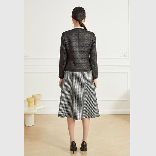 乔万尼干练菱格纹时尚小香风棉服外套EM1B131 商品图3