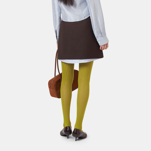 HERLIAN 2026年春季新品不对称娃娃领腰头拼接撞色女短裙A字裙 商品图2