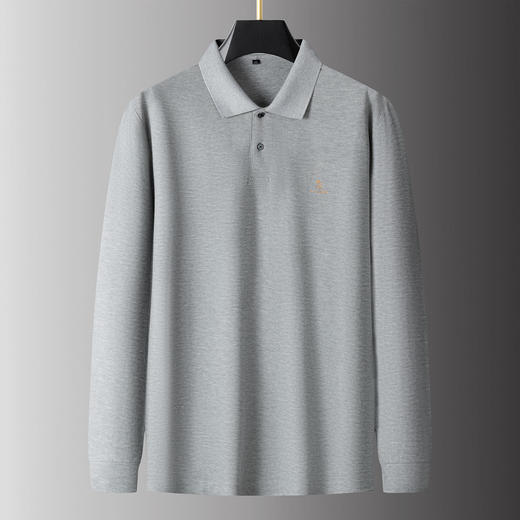 【DPS】【100%棉】大依优型大码男装春秋翻领全棉长袖POLO衫纯棉长袖T恤商务休闲长袖上衣 商品图4