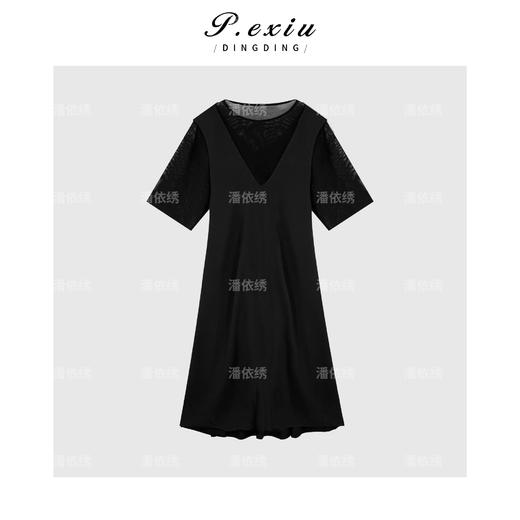 04-3潘依绣丁丁宠粉设计感假两件法式连衣裙Q17876 商品图1