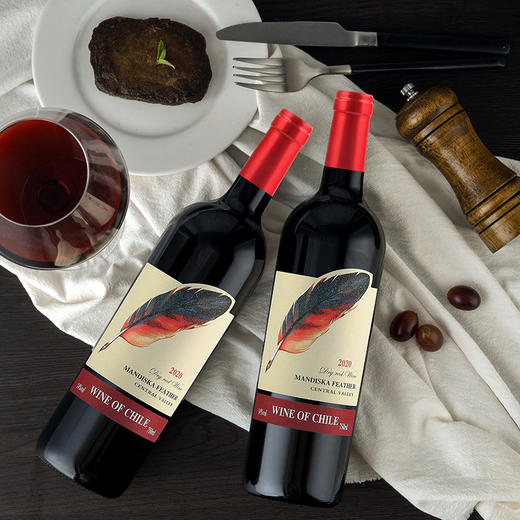 智利原酒进口—曼迪斯卡羽毛干红 中央山谷产区赤霞珠老藤葡萄树果香浓郁 木桶陈酿酒体醇厚 14度微醺香气持久 商品图3