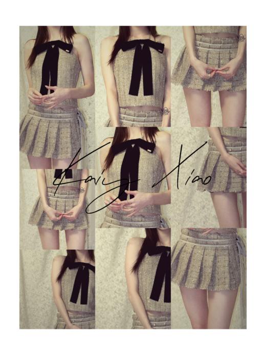 Kaiy Xiao 假面舞会 粗花呢 叠穿裙摆 商品图4