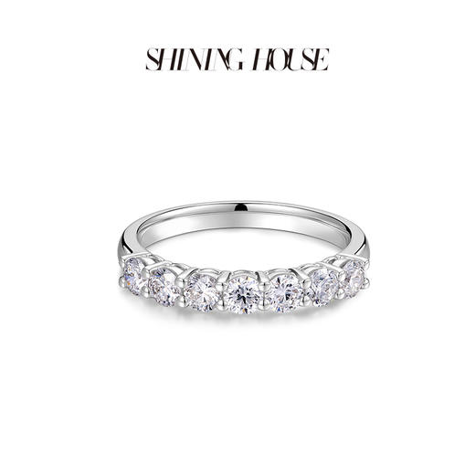 【预售】ShiningHouse[培育] 18k金钻石戒指 圆钻形人工真钻人造钻石K金戒指排钻戒指时尚钻石戒指悦己送礼臻选【此商品不支持7天无理由退货退款】预计3日发货 商品图1