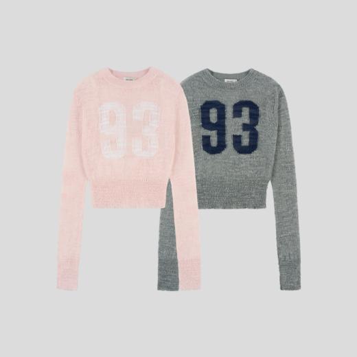 GOODBAI 新款撞色数字镂空短款圆领修身长袖针织衫女 商品图1