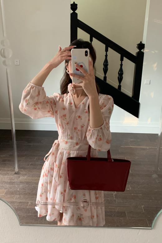 amadella 甜美浪漫玫瑰花碎花收腰连衣裙 22279 商品图5